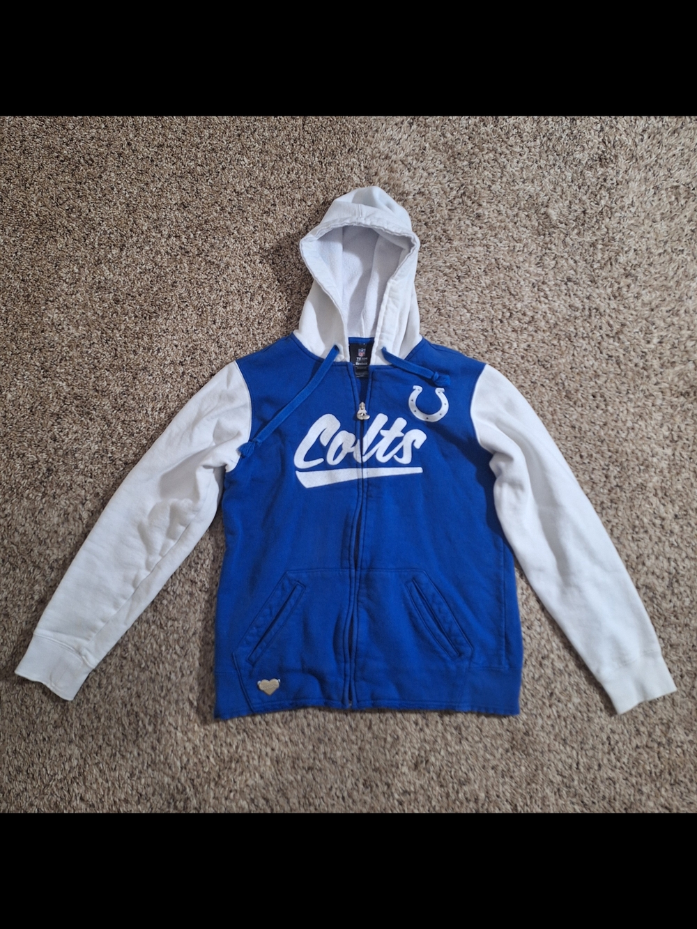 NFL Team Apparel Reebok Indianapolis Colts Zip Hoodie Jacket M